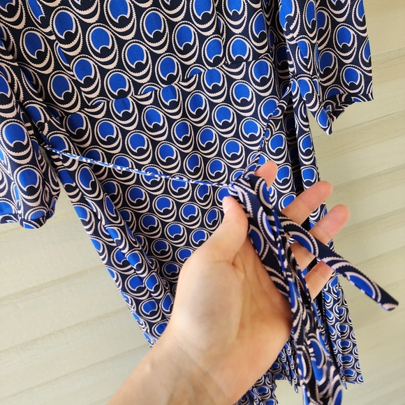 Boden Casey pleated blue printed midi dress - Picture 8 of 15